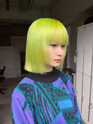 セミロング カラー 表参道／韓国レイヤー ／ハッシュカットのヘアスタイル
