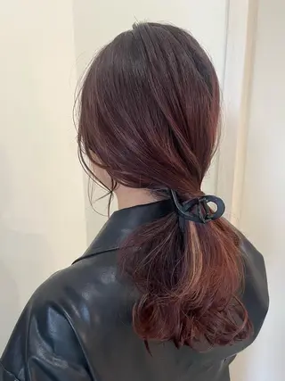 セミロング ヘアアレンジ オリーブ/グレージュ 💐🤍理保のヘアスタイル