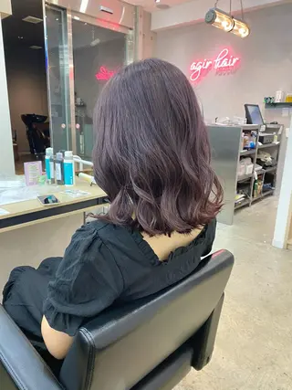 ミディアム カラー ヘアアレンジ ♡韓国風ヘア 🐈♡MIHOのヘアスタイル