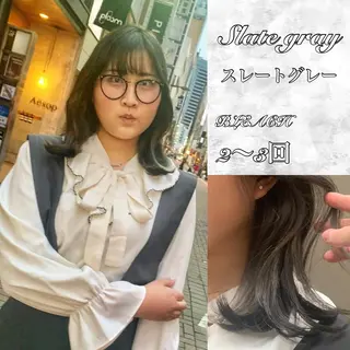 ミディアム カラー パーマ ヘアアレンジ メンズ キッズ ネイル マツエク・マツパ アイブロウ 《褒められる》 透明感カラー/小嶋のヘアスタイル