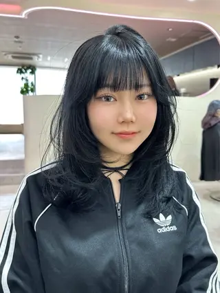 ロング カラー ヘアアレンジ 艶カラー/ハイトーン /レイヤーカットのヘアスタイル