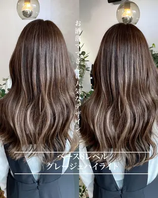 ロング 岸川 恭子のヘアスタイル