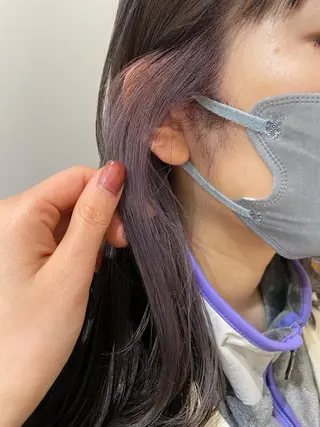 ミディアム カラー 田中 あやなのヘアスタイル