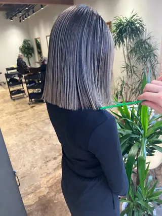 セミロング カラー nishido ハイライト/メンズのヘアスタイル