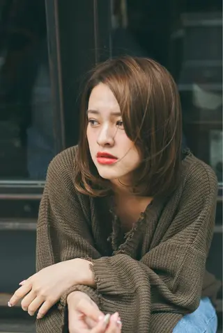 ミディアム カラー ＊くせ毛に特化＊ 【yun】のヘアスタイル