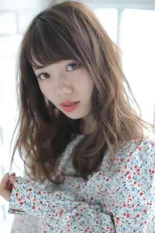 セミロング カラー ヘアアレンジ 🥇ブリーチ無し 透明感🥇佐藤のヘアスタイル