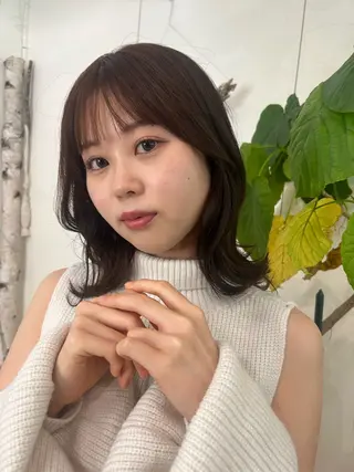 ミディアム カラー ヘアアレンジ VISUALIST所属・小倉/レイヤー/ 顔周りカット/naoのヘアスタイル