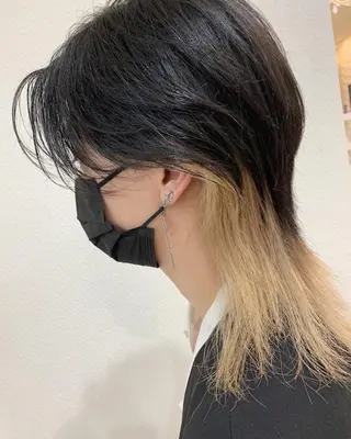 ミディアム カラー ヘアアレンジ メンズ 今村公介 ブリーチ特化、派手髪のヘアスタイル