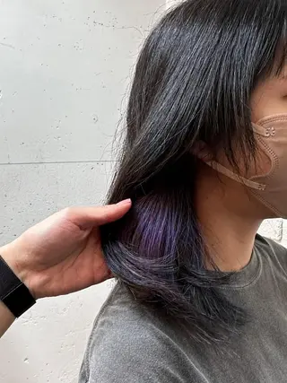 ミディアム カラー メンズパーマ 本多のヘアスタイル