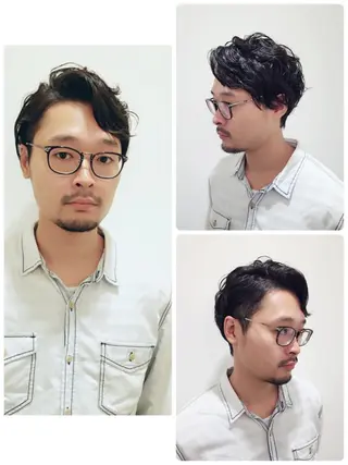 ショート パーマ メンズ パパで店長な戸田 健治【ショートヘア】のヘアスタイル