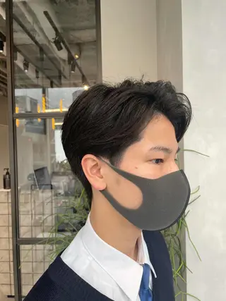 ショート メンズ 渋谷レイヤーカット/ 暖色艶カラー🩵高橋のヘアスタイル