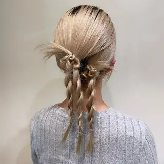 セミロング ヘアアレンジ ボブパーマ ♡ヨシカワハナコのヘアスタイル