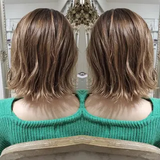 セミロング ヘアアレンジ カラー See by merのマツエク・マツパデザイン