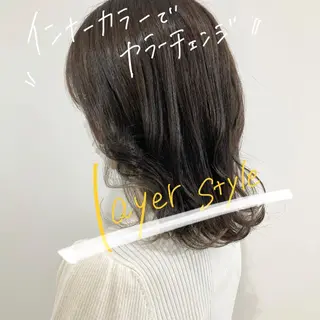 ミディアム カラー お洒落パーマ/ 艶カラー/michiのヘアスタイル