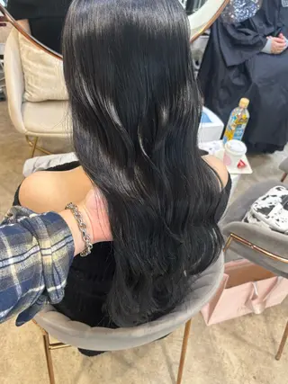 ロング ブリーチ縮毛矯正 ハイライト/石田悠斗のヘアスタイル