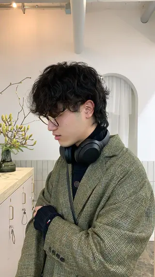 ショート パーマ メンズ 似合わせカット ケアパーマ喜来雅由のヘアスタイル