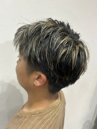 カラー メンズ ルートプラス所属・‪✂︎‬TAIKI‪ パーマ/ハイライトのヘアスタイル