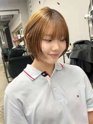 ショート col sapporo所属・ui/透明感カラー /顔まわり🩷のヘアスタイル