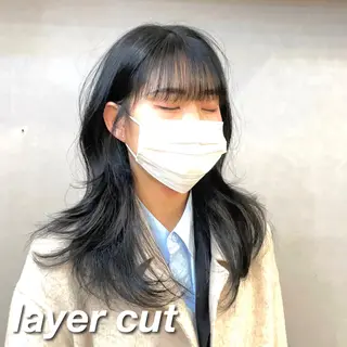 ミディアム カラー SALOWIN 新宿三丁目EAST所属・韓国レイヤー🇰🇷 layercut✂️のヘアスタイル