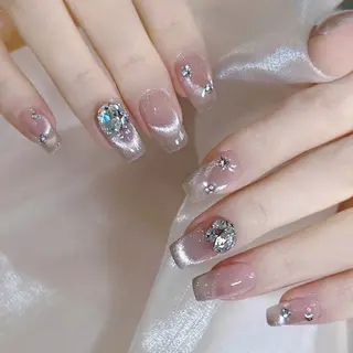ネイル ネイリストゆか💅 長さだし、深爪矯正のネイルデザイン