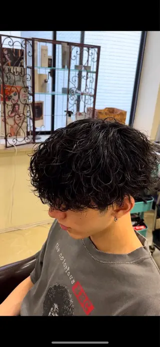 ミディアム パーマ メンズ 心斎橋/メンズパーマ ブリーチ/ハイトーンのヘアスタイル