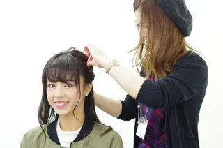 ヘアアレンジ セミロング shimizu mayuのマツエク・マツパデザイン