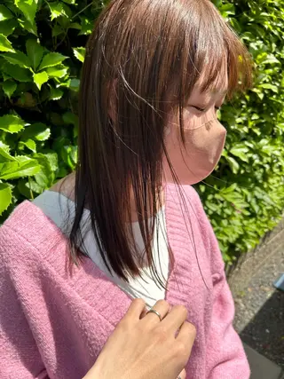 ミディアム 髪質改善/縮毛矯正/ 透明感カラーYUMAのヘアスタイル