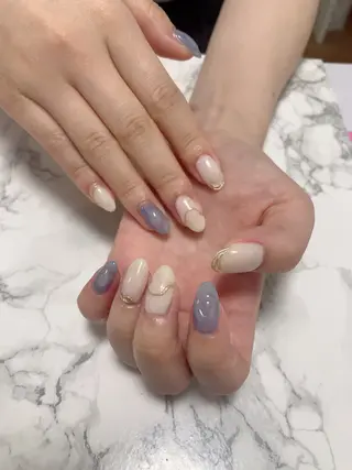 ネイル はな💎ネイル ワンホン、長さ出しのネイルデザイン