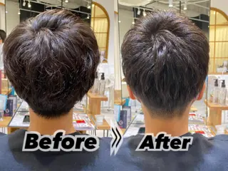 メンズ 大阪ウルフカット ハッシュカットのヘアスタイル
