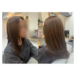 ロング レイヤーカット・ 縮毛矯正 星野のヘアスタイル