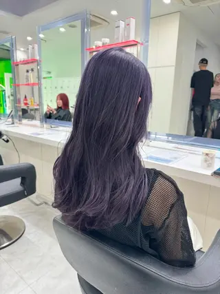 ロング カラー ヘアアレンジ 🫧透明感ラベンダー 似合わせ🫧あい🫧のヘアスタイル