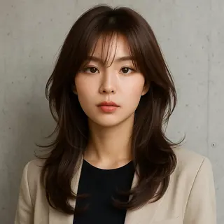 セミロング かなざわ みかのヘアスタイル