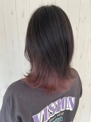ミディアム カラー ボブ/透明感カラー 永田真穂のヘアスタイル