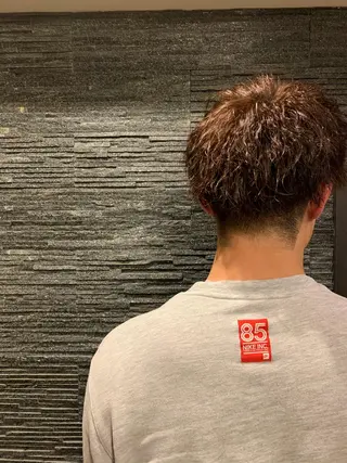 ミディアム パーマ メンズ HIROGINZAプレミアムバーバー赤坂店所属・田中 千恩のヘアスタイル