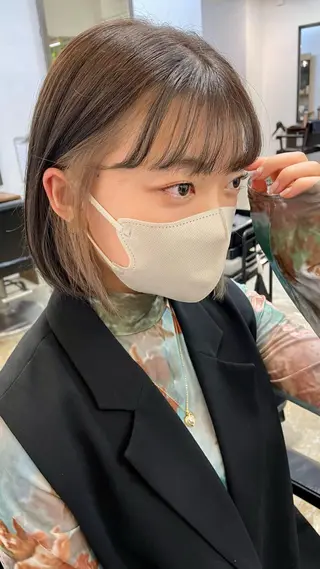 ショート カラー オリーブカラー 長谷川のヘアスタイル