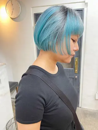 ショート カラー ヘアアレンジ 丸山渉/パーマ エフェクトブリーチのヘアスタイル