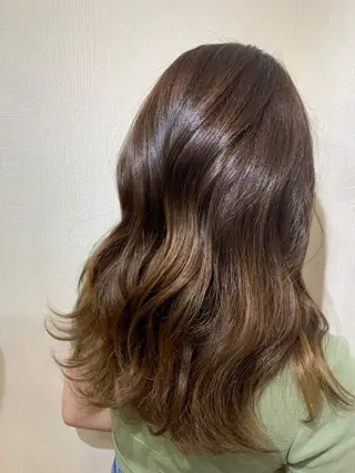 セミロング カラー 髪質改善×艶カラー ANDIAMO 楓のヘアスタイル