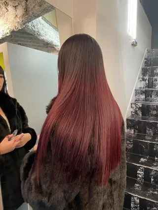 ロング カラー ハッシュカット/ 韓国ヘア☽⋰mahoのヘアスタイル