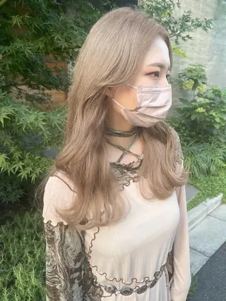 ロング カラー 顔周りカット× 髪質改善【リョウ】のヘアスタイル