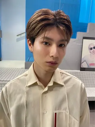 メンズ アイブロウ りあの🎀 /暖色カラー🍒のヘアスタイル