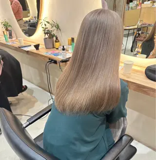 ロング 縮毛矯正/ ケアブリーチ/モカのヘアスタイル