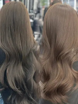 ロング カラー パーマ 心斎橋/ブリーチなし 髪質改善/レイヤーのヘアスタイル