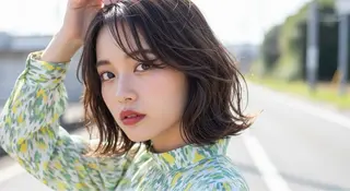 ミディアム 石沢 知康のヘアスタイル