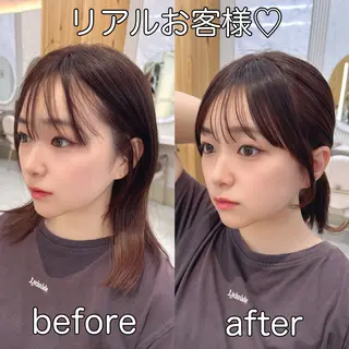 ミディアム レイヤーカット/ 顔まわり/アオイのヘアスタイル