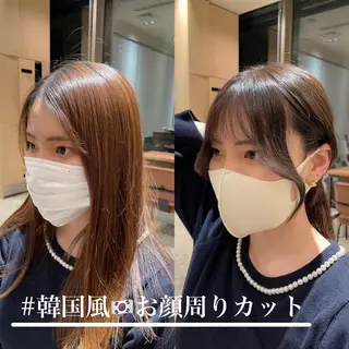 セミロング カラー 本格韓国ヘア🇰🇷 【uni】キューさんのヘアスタイル