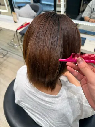 ミディアム みっちー/ブリーチ なしダブルカラーのヘアスタイル