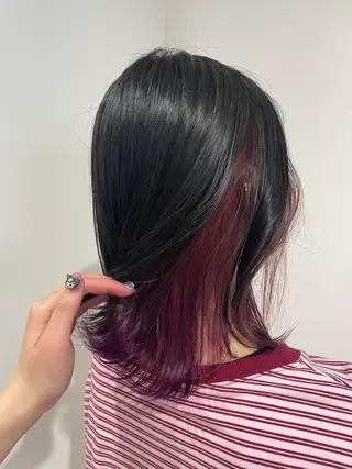 セミロング カラー あずま みゆのヘアスタイル
