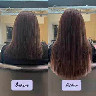 セミロング ‪🤎艶感ベージュ/ ミルクティー‪🤎のヘアスタイル