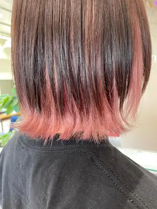 ミディアム カラー ボブ/インナーカラー /眉毛/Miyuのヘアスタイル