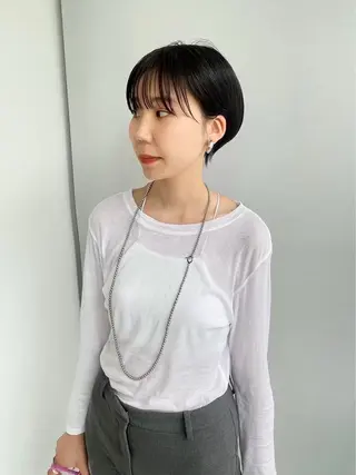 ショート 🫒🫒ブリーチなし 艶カラー🫒ヤマシロのヘアスタイル